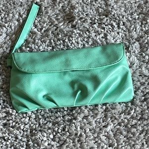 Mint green clutch wrist purse